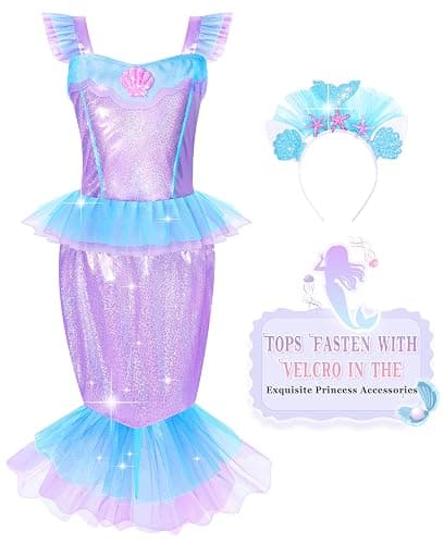 Jeowoqao Princess Dress Up Princess Dress for Girls, Dress up Clothes Little Girl Princess Pretent Play Costume Christmas Birthday Gift for Toddler Girls Age 3 4 5 6 Years thumbnail 8