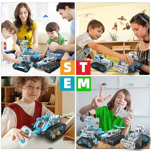Suplanet STEM Robot for Kids Ages 8-14, 5-in-1 Remote Control and APP Programmable Robot Toys - 720 Pcs DIY Building Science Educational Kit, Building Block Birthday Present for Teen Boys Girls thumbnail 7