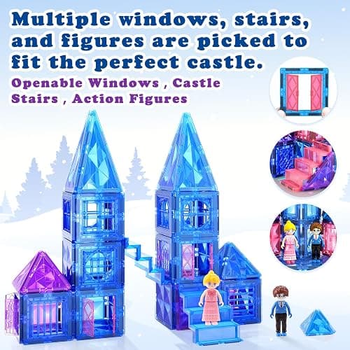 Diamond Magnetic Building Blocks - Frozen Princess Toys for 3-8 Year Old Girls & Boys - 3 4 5 6 Year Old Girl Birthday Xmas Present thumbnail 2