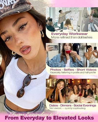 Fox Eye Lash Clusters Natural Wispy Lash Extensions 8–14mm Cluster Lashes Cat Eyelash Clusters LC Curl Individual Lashes for Lifted & Snatched Eyes by Yawamica thumbnail 8