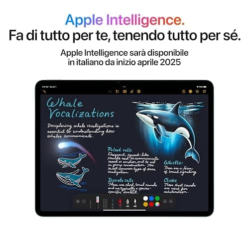 Apple iPad Air 11'' con chip M3: Apple Intelligence, 128 GB, fotocamera frontale e posteriore da 12MP, Wi-Fi 6E, Touch ID, un giorno intero di batteria — Grigio siderale thumbnail 3