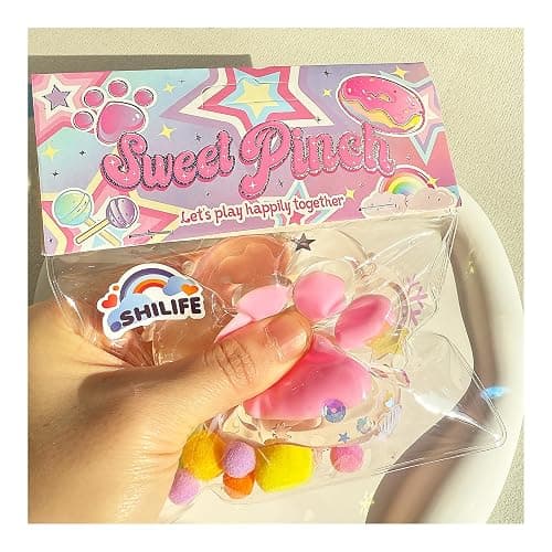 Taba Squishy Crystal Cat Claw Random Color , Kawaii Squishies PVC Toys, Stress Relieving Fur Ball OPP Packaging Gifts|Squishy Fidget Toys for Anxiety & Relaxation|Perfect Desk Accessory (1pcs) thumbnail 4