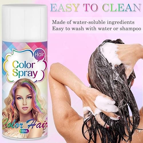 Red Hair Spray,Red Temporary Hair Color Spray for Kids Women Men,One-Day Temporary Hair Dye,Washable Hair Color Wax Natural Hair Strong Style Gel for World Cup 2026,Fans Party,Halloween,Cosplay thumbnail 7