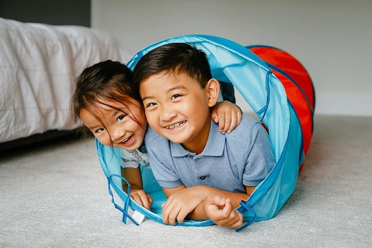 Chuckle & Roar - Pop Up Play Tunnel - Active Play for Toddlers - Preschool pop up Tent Companion - Ages 3 and up - Rainbow Tunnel thumbnail 2