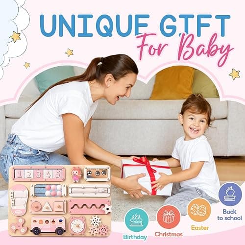 KALOTOYS Large Busy Board Montessori Toys for 1 2 3 Year Old - Sensory Toys for Toddlers 1-3 - Fine Motor Skills & Early Learning - Montessori Gift for Boys & Girls - Travel-Friendly & Safe thumbnail 7
