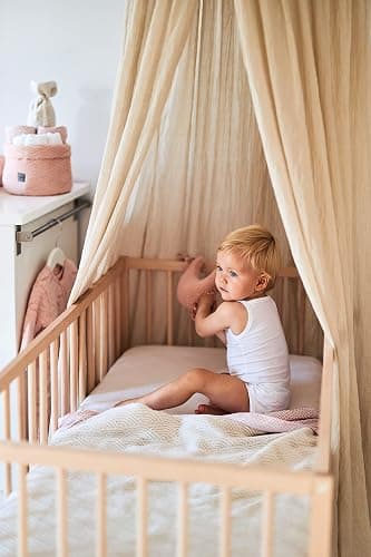 Jollein Baldachin Vintage Nougat - Höhe 245 cm - Betthimmel Babybett Kinderzimmer - Beige thumbnail 5