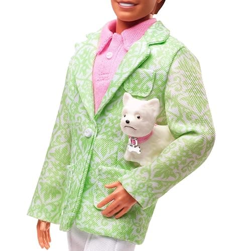 Barbie ''Sugar's Daddy'' Ken Doll in Pastel Suit with Dog - Limited Edition The Movie Doll (Exclusive), HPK06 thumbnail 2