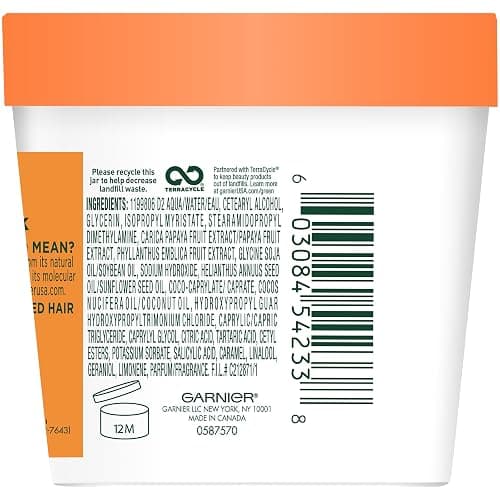 Garnier Fructis Damage Repairing Treat 1 Minute Hair Mask with Papaya Extract for Shine and Scalp Health, 3.4 Fl Oz (Pack of 1) thumbnail 2
