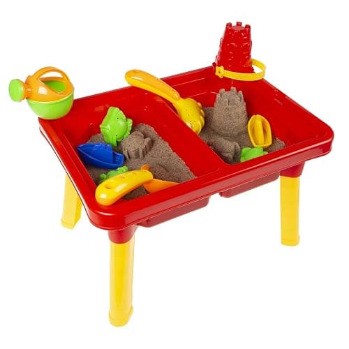 HEY! PLAY! Water Table with Lid and Toys - Playset with 2 Sensory Bins for Sand or Water - Toddler Activity Set for Beach, Backyard or Classroom thumbnail 8