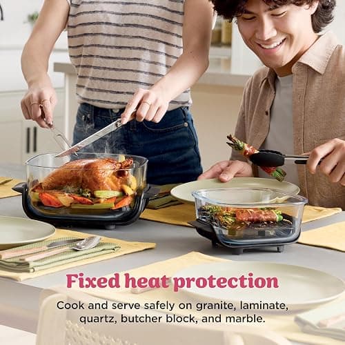 Ninja Crispi 4-in-1 Glass Air Fryer | 450°F | Non-Toxic | 4QT & 6-Cup Glass Containers w/Lids | Microwave, Freezer, Dishwasher Safe | Max Crisp, Air Fry, Bake, Recrisp | Cherry Crush | FN101DR thumbnail 2