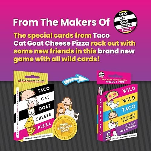 Wild, Wild Taco – by Taco Cat Goat Cheese Pizza - Hilarious, Fast-Paced Slap-Jack Card Game for Kids, Teens, and Adults. Family Friendly Party Game. Great Gift for Kids Ages 7+, 2-8 Players, 10 min thumbnail 6