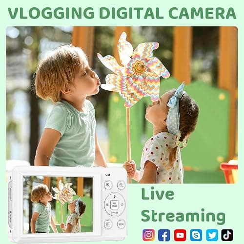 Digital Camera - 5K 72MP Vlogging Camera with 16X Zoom for Kids' Gifts - Autofocus Point and Shoot Digital Cameras for Photography - UHD 2.8'' Screen Compact Portable Camara with 32GB SD Card thumbnail 5