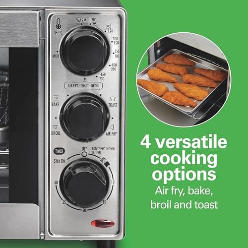 Hamilton Beach Sure-Crisp Air Fryer Toaster Oven Combo, Fits 9” Pizza, 4 Slice Capacity, Powerful Circulation, Auto Shutoff, Stainless Steel (31403) thumbnail 4