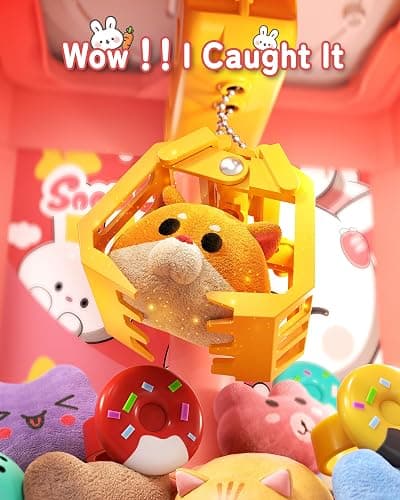 Rabbit Claw Machine for Kids, Mini Vending Machine with Game Coins & Music, Prize Dispenser Toys for Girls and Boys, Electronic Claw Game Machine for Party Birthdays, Includes 30 Mini Toys thumbnail 3