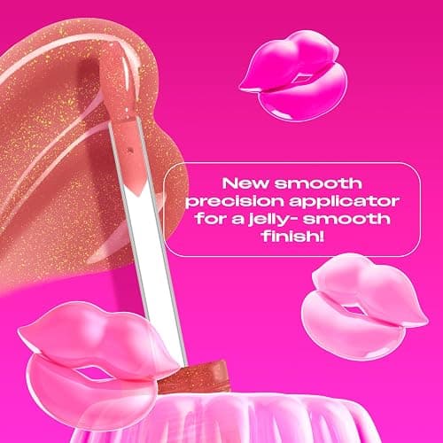 NYX PROFESSIONAL MAKEUP Jelly Job Lip Gloss, Lip Tint Gloss with Full-Bodied, Smoothing, and Hyper-Glossy Shine - Honey, It's Jelly (Nude Pearl Shimmer) thumbnail 4