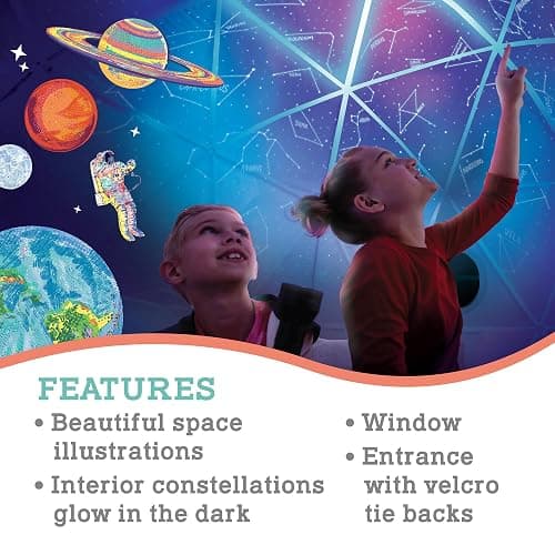 MindWare Oh So Fun! Deluxe Glow-in-The-Dark Space Fort – Glow Fort for Kids & Teens Ages 3 & Up thumbnail 4