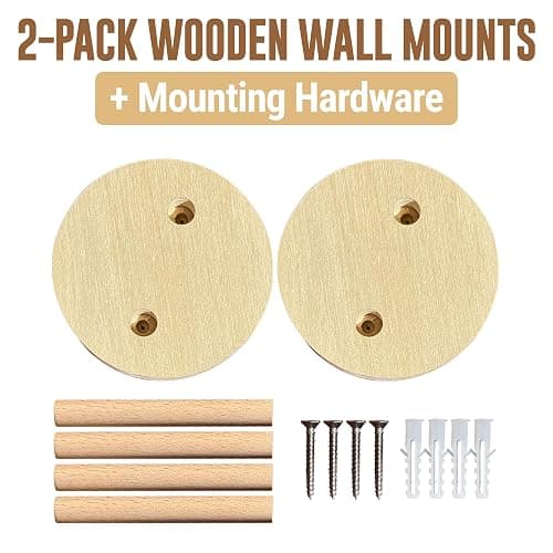 Samorillo [2 Pack] Wall Mounts for Mini Guitars & Ukuleles - Wooden Hooks With Mounting Hardware - Install in Minutes and Hang With Confidence thumbnail 3