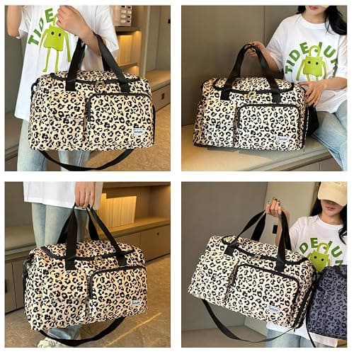 Small Gym Bag for Women, Travel Duffle Bag Carry On Weekender Bag with Shoe Compartment thumbnail 6