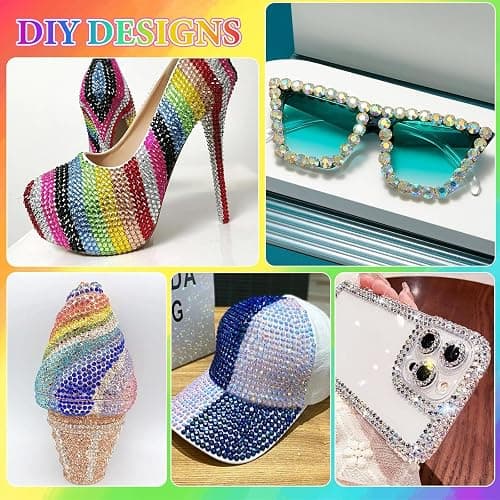 32000Pcs Rhinestones Bedazzling Kit with Tools, 3mm Color Resin Rhinestones for Bedazzling, Flatback Resin Gems for Crafts, Bedazzler Kit for Clothing Shoes DIY Face Makeup Tumblers thumbnail 6