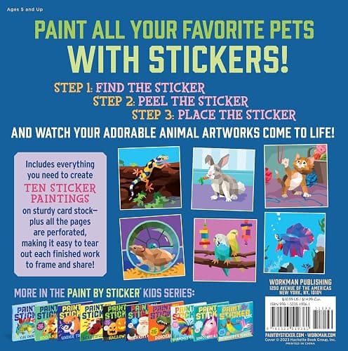 Paint by Sticker Kids (Official): Pets: Create 10 Pictures One Sticker at a Time! thumbnail 2