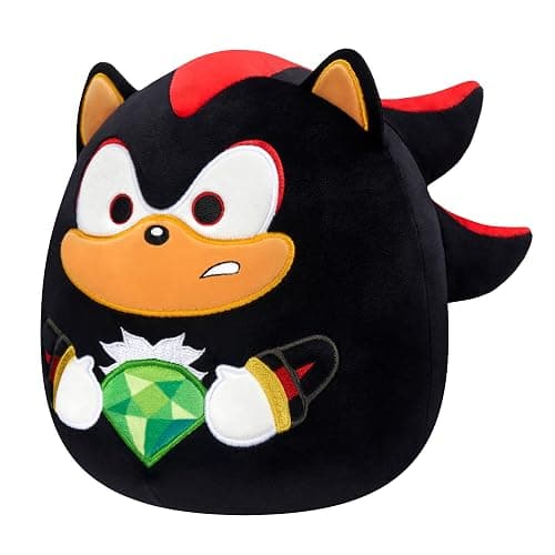 Squishmallows Original 14in “Sonic The Hedgehog” Shadow Holding Green Emerald Plush (Large) thumbnail 4