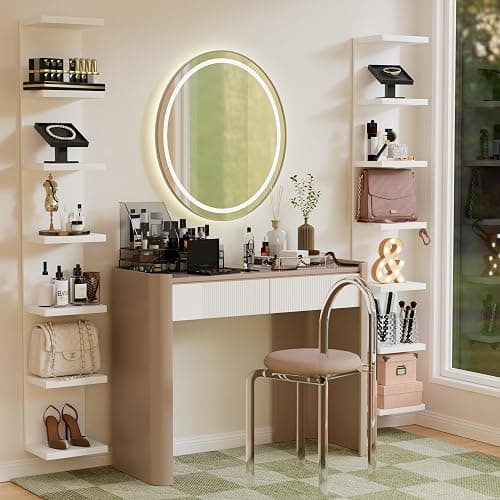 BKALEME 7 Tier Wall Shelf Unit, Floating Shelves for Storage Home Display, Versatile Lack Wall Shelves for Bedroom,Living Room,Office Decor, Tall Long Shelf for Book,Shoe,Vanity, Purse and TV White thumbnail 5