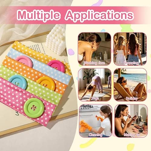 Weazppre Polka Dot Head Bands for Women, Wide Stretchy Cloth Headbands with Big Buttons,5-Pack Cute Hair Accessories Gifts for Daily Wear, Cosplay, Party and Retro Style (Bright, candy-colored) thumbnail 6