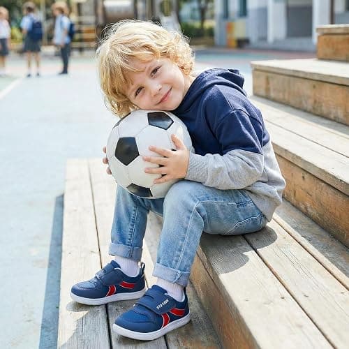 Toddler Wide Toe Box Barefoot Shoes Boys Girls Sneakers Kids Tennis Shoes Preschool Non Slip Lightweight Comfortable First Walking Shoes Running Outdoor Activities thumbnail 2
