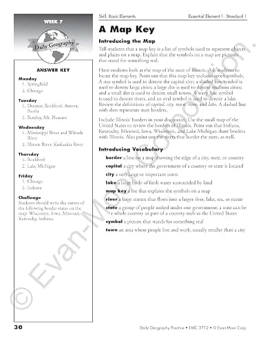 Evan-Moor Daily Geography Practice, Grade 3, Homeschooling and Classroom Resource Workbook, Reproducible Worksheets, Teaching Edition, USA, World, Continents, Oceans, Countries thumbnail 4