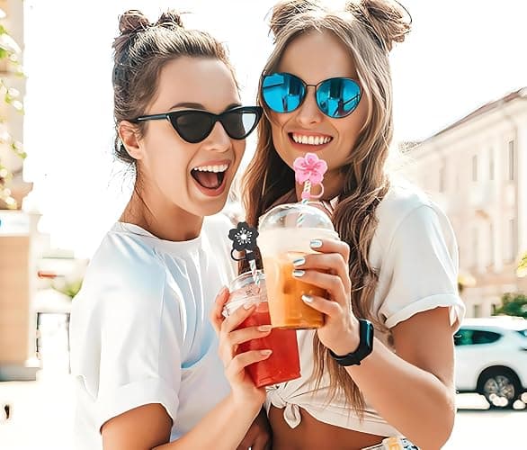 BTYHAOS Silicone Straw Caps for 10mm Tumblers | Reusable Dust-Proof Toppers Fits Stanley 30oz & 40oz Cups Large Handle Model (mix) thumbnail 2