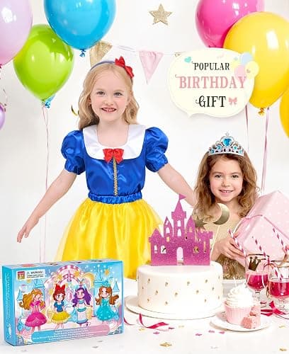 Jeowoqao Princess Dress Up Princess Dress for Girls, Dress up Clothes Little Girl Princess Pretent Play Costume Christmas Birthday Gift for Toddler Girls Age 3 4 5 6 Years thumbnail 4