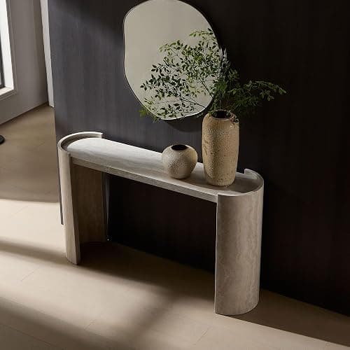 KEVINSPACE 53.15" Console Table SofaTable Narrow EntrywayTable, Wood EntryTable Mid-Century HallwayTable MDF Modern Accent Furniture Behind CouchTable for Living Room, Bedroom - 53.15" Marble thumbnail 9