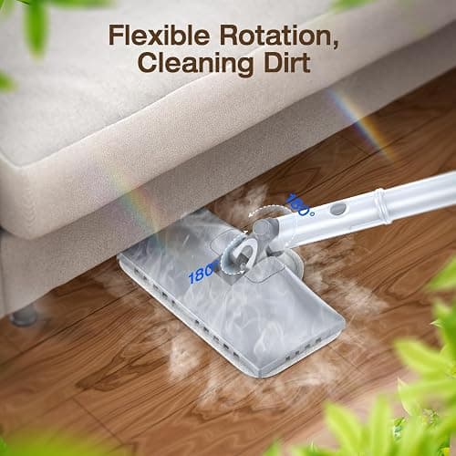 ScrubWiz Steam Mop with Detachable Handheld Steam Cleaner, 10-in-1 Multi Accessories, Quick 10s Heat, 350ml and 2-Level Steamer for Cleaning Floor, Carpet, BBQ Grill, Tile, and Grout, Light White thumbnail 4