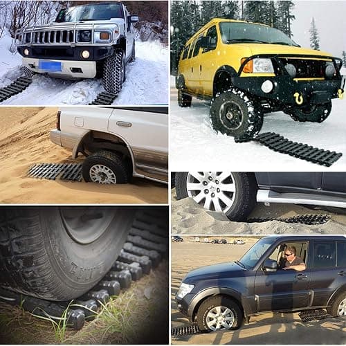Reliancer 2PC Traction Tracks Mats TPR 31.5" L Tire Recovery Track Pad Roll Car Vehicle Tyre Traction Boards Tire Ladder Track Grabber Auto Emergency Traction Aid w/Bag for Off-Road Mud Snow Ice Sand thumbnail 9