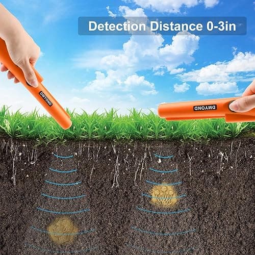 Dmyond Metal Detector Pinpointer - Professional Waterproof Handheld Pin Pointer Wand - High Sensitivity 360° Detection - Search Treasure Pinpointing Finder Probe for Adults, Kids - Orange thumbnail 4
