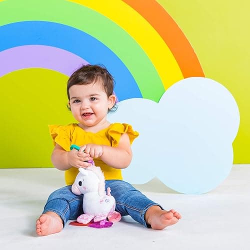 Bright Starts Unicorn Sparkle & Shine Plush Take-Along Stroller or Carrier Toy, Ages 0 Month+, Pink thumbnail 2