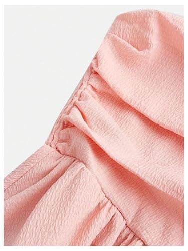 SHENHE Girl's Smocked Ruched A Line Swing Dress Layered Tie Shoulder Flowy Cami Short Dress thumbnail 3