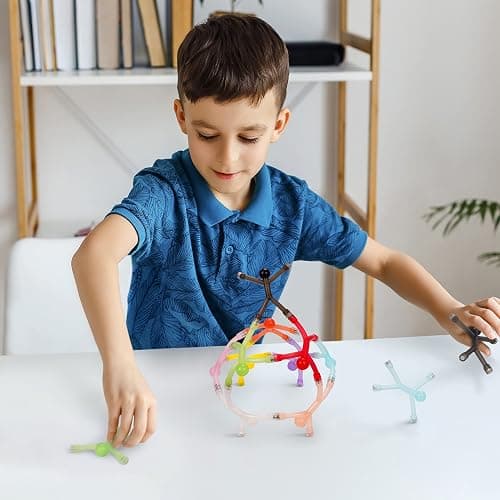 MagMen Magnetic Travel Toys: Stretchy, Fun, and Educational Fidget Toys for Kids and Adults Ages 3 and up 10 Opaque - 10 Piece- Classic Opaque thumbnail 6