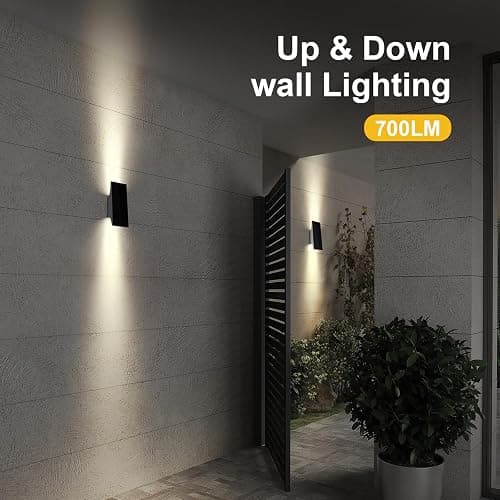 SOTTLOT Solar Outdoor Lights, 3000K 700LM Solar Wall Lights Outdoor Up and Down, Dimmable Solar Sconce Lights, IP65 Waterproof Outdoor Solar Lights for Yard Patio Garage Porch, 1pcs - 3000K - 1pcs thumbnail 5