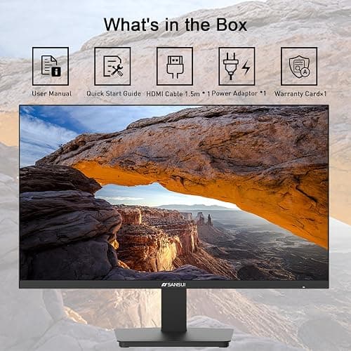 SANSUI Monitor 24 Inch 100Hz PC Monitor, HDMI VGA Ports VESA Mount, FHD Computer Monitor Ultra-Slim Ergonomic Tilt Eye Care for Home Office (ES-24F2, HDMI Cable Included) thumbnail 6