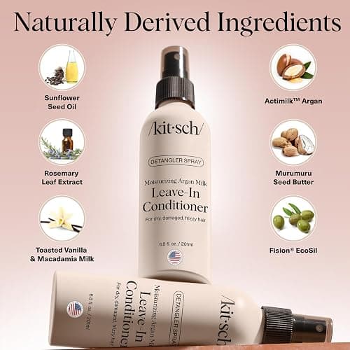 Kitsch Argan Milk Leave In Conditioner Spray – Hair Detangler Spray for Curly, Wavy, Fine, Dry & Damaged Hair - Silicone-Free | Ideal Gifts for Women - 6.3oz thumbnail 3