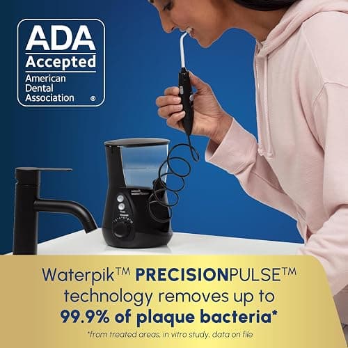 Waterpik Aquarius Water Flosser For Teeth Cleaning, Gums, Braces, Dental Care, Electric Power With 10 Settings, 7 Tips For Multiple Users And Needs, ADA Accepted, Black WP-662, Packaging May Vary thumbnail 3