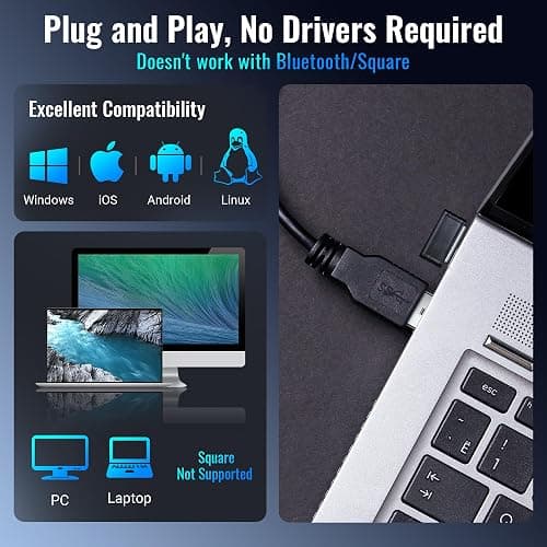 Tera Barcode Scanner Wireless 1D Laser Cordless Barcode Reader with Battery Level Indicator, Versatile 2 in 1 2.4Ghz Wireless and USB 2.0 Wired thumbnail 4