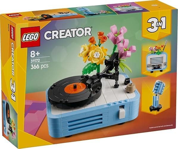 LEGO 31172 Creator Flower and Record Player Toy, Toy, Birthday Present, Blocks, Boys, Girls, Children, 8, 9, 10, Elementary School Students thumbnail 9
