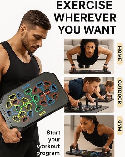 HAVENITY Push Up Board Fitness, Foldable 20 in 1 Push Up Bar at Home Gym, Multi-Functional Pushup Stands for Chest Muscle Exercise, Pushup Stands for Strength Training Portable Exercise Equipment for Men & Women thumbnail 3