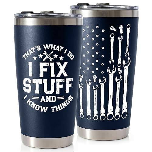WITTSPOT Birthday Gifts for Men, Dad, Him, Handyman, Grandpa on Fathers Day, Christmas - Dads Birthday Gift Ideas - Cool Mens gifts Ideas, Mens Birthday Gift Ideas - Stainless Steel Men Tumbler 20Oz - Image 1