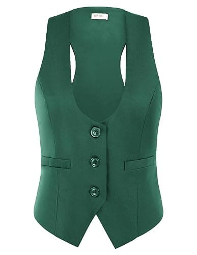 GRACE KARIN Women's Suit Vest Top, Dressy Casual Sleeveless Button Wasitcoat, Fromal Steampunk Blazer For Work Office - Image 1
