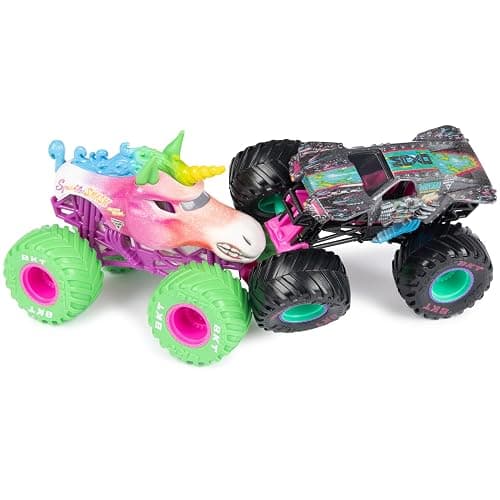 Monster Jam, Official Nitro Neon, Sparkle Smash Vs. Max-D, 1:64 Scale Die-Cast Monster Trucks, Kids Toys for Boys Ages 3 and up thumbnail 3