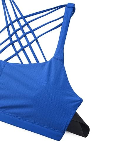 CRZ YOGA Strappy Sports Bras for Women - Criss Cross Back Wireless Padded Yoga Workout Cami Top thumbnail 4