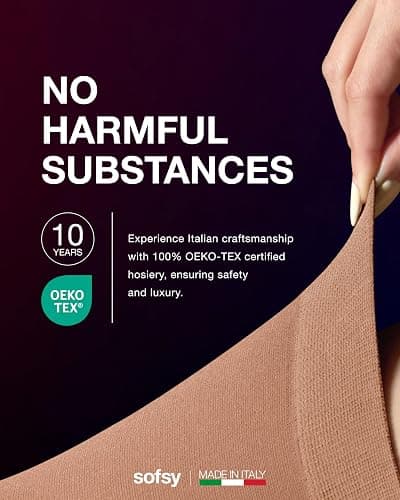 sofsy 10-Year Hosiery Craftsmanship - Italian-Made 40 Den Opaque Tights for Women | Soft High-Waist Pantyhose Solid Color thumbnail 2
